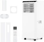 Leises 4-in-1 Mobiles Klimagerät 12000 BTU | Kühlen/Ventilieren/Entfeuchten/Follow-Me | Für Räume Bis 43–51㎡ Abluftschlauch+Digitaldisplay+Fernbedienung+24h-Timer