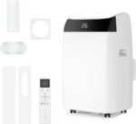 Leises 4-in-1 Mobiles Klimagerät 12000 BTU | Kühlen/Ventilieren/Entfeuchten/Follow-Me | Für Räume Bis 43–51㎡ Abluftschlauch+Digitaldisplay+Fernbedienung+24h-Timer