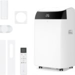 Leises 4-in-1 Mobiles Klimagerät 12000 BTU | Kühlen/Ventilieren/Entfeuchten/Follow-Me | Für Räume Bis 43–51㎡ Abluftschlauch+Digitaldisplay+Fernbedienung+24h-Timer