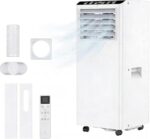 Leises 4-in-1 Mobiles Klimagerät 12000 BTU | Kühlen/Ventilieren/Entfeuchten/Follow-Me | Für Räume Bis 43–51㎡ Abluftschlauch+Digitaldisplay+Fernbedienung+24h-Timer