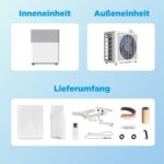 Midea Portasplit Cool Mobile Klimaanlage, nur Kühlung, A++, 8000 BTU 2, 3kW, für Räume bis zu 28 m² / 70 m³, nur 38 dB(A) im Silent-Modus