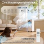 Klimaanlage Mobil 9000 BTU,4-in-1 Mobile Klimaanlage - LED Display&Fernbedienung,leise mobile klimaanlage mit einem Fenstermontagesatz,klimagerät mit abluftschlauch,Raumgröße bis 88m³(33㎡) Tragbare