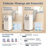 Klimaanlage Mobil 9000 BTU,4-in-1 Mobile Klimaanlage - LED Display&Fernbedienung,leise mobile klimaanlage mit einem Fenstermontagesatz,klimagerät mit abluftschlauch,Raumgröße bis 88m³(33㎡) Tragbare