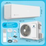Split Klimaanlage Klimagerät Set Air Conditioner mit Heizfunktion 12000 BTU 3,5kW A++ WiFi/App-Steuerung 4D AirFlow Auto Reinigung inkl. Montagematerial Vorgefüllt R32