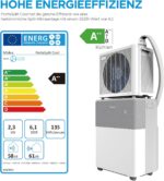 Midea Portasplit Cool Mobile Klimaanlage, nur Kühlung, A++, 8000 BTU 2, 3kW, für Räume bis zu 28 m² / 70 m³, nur 38 dB(A) im Silent-Modus