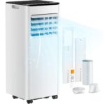 Mobile Klimaanlage 9000 BTU mit Abluftschlauch | 4-in-1 Mobiles Klimagerät | Leiser Betrieb