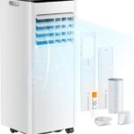 Mobile Klimaanlage 9000 BTU mit Abluftschlauch | 4-in-1 Mobiles Klimagerät | Leiser Betrieb <48 dB | Digitaldisplay + Fernbedienung | Fenster-Installationsset | 24h-Timer | Für Räume bis 25 m²
