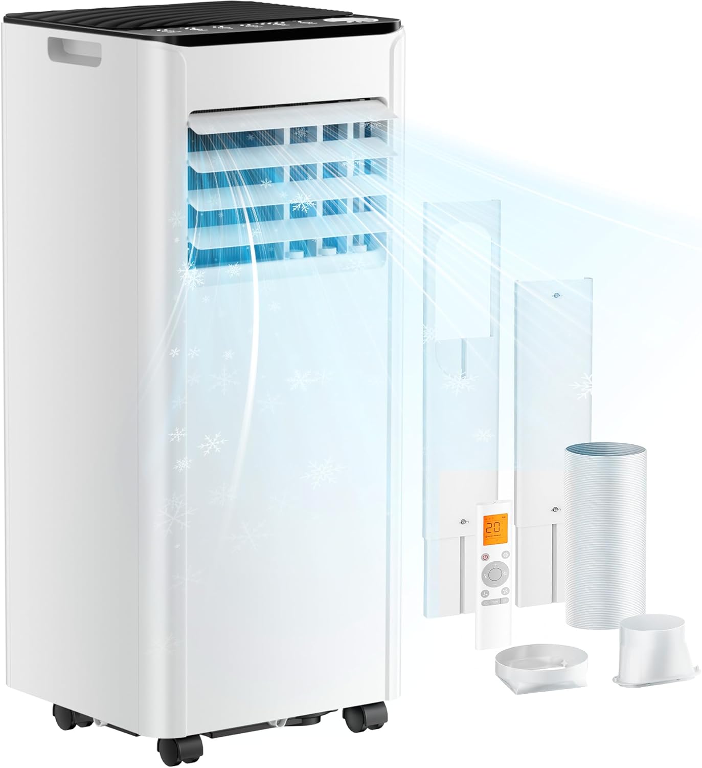 71XQ07kPDHL._AC_SL1500 Mobile Klimaanlage 9000 BTU mit Abluftschlauch | 4-in-1 Mobiles Klimagerät | Leiser Betrieb