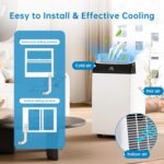 Leises 4-in-1 Mobiles Klimagerät 12000 BTU | Kühlen/Ventilieren/Entfeuchten/Follow-Me | Für Räume Bis 43–51㎡ Abluftschlauch+Digitaldisplay+Fernbedienung+24h-Timer