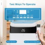 Leises 4-in-1 Mobiles Klimagerät 12000 BTU | Kühlen/Ventilieren/Entfeuchten/Follow-Me | Für Räume Bis 43–51㎡ Abluftschlauch+Digitaldisplay+Fernbedienung+24h-Timer