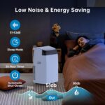 Leises 4-in-1 Mobiles Klimagerät 12000 BTU | Kühlen/Ventilieren/Entfeuchten/Follow-Me | Für Räume Bis 43–51㎡ Abluftschlauch+Digitaldisplay+Fernbedienung+24h-Timer