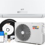 COSTWAY Klimaanlage Split 9000 BTU, 3,4kW Inverter Klimagerät leise mit Heizfunktion, WiFi & App & R32 Kältemittel, Klimasplittgeräte inkl. Montagematerial, Air Conditioner