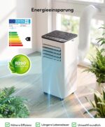 Mobile Klimaanlage 9000 BTU mit Abluftschlauch | 4-in-1 Mobiles Klimagerät | Leiser Betrieb