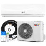COSTWAY Klimaanlage Split 9000 BTU, 3,4kW Inverter Klimagerät leise mit Heizfunktion, WiFi & App & R32 Kältemittel, Klimasplittgeräte inkl. Montagematerial, Air Conditioner