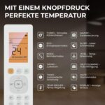 Kältebringer R290 Split Klimaanlage - 12000 BTU - 3,4 kW - Propan Klimagerät mit Heizfunktion, WiFi & App, bis 55qm, sehr leise - 5m Kupferleitung, Kältemittel R290, Montagematerial, Wandhalterung
