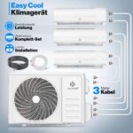 KESSER® Multisplit Klimaanlage 2 Innengeräte, 18000 BTU, Split Klimagerät Set mit WiFi/App, Heizen & Kühlen, Inverter, Eco-Modus, Luftentfeuchter & Ventilator, sehr leise, R32, Montagematerial