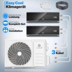 KESSER® Multisplit Klimaanlage 2 Innengeräte, 18000 BTU, Split Klimagerät Set mit WiFi/App, Heizen & Kühlen, Inverter, Eco-Modus, Luftentfeuchter & Ventilator, sehr leise, R32, Montagematerial