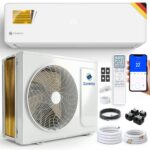 Klimaanlage Set Split - mit WiFi/App Funktion Klimagerät Kühlen A++/ Heizen A+ 3,5kW 12000 BTU Sehr Leise, Kältemittel R32 - Fernbedienung, Timerfunktion - Inkl. Montagematerial