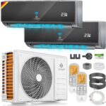 KESSER® Multisplit Klimaanlage 2 Innengeräte, 18000 BTU, Split Klimagerät Set mit WiFi/App, Heizen & Kühlen, Inverter, Eco-Modus, Luftentfeuchter & Ventilator, sehr leise, R32, Montagematerial