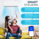 Split Klimaanlage Klimagerät Set Air Conditioner mit Heizfunktion 12000 BTU 3,5kW A++ WiFi/App-Steuerung 4D AirFlow Auto Reinigung inkl. Montagematerial Vorgefüllt R32