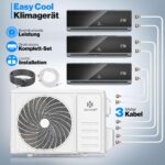 KESSER® Multisplit Klimaanlage 2 Innengeräte, 18000 BTU, Split Klimagerät Set mit WiFi/App, Heizen & Kühlen, Inverter, Eco-Modus, Luftentfeuchter & Ventilator, sehr leise, R32, Montagematerial