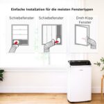Bosch Cool 5100 Mobiles Klimagerät - 3-in-1 Klimaanlage, Luftentfeuchter, Ventilator - 3,4 kW für Räume bis zu 46 m² - Mit Auto-Modus, Silent-Modus & Sleep-Modus