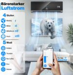 KESSER® Multisplit Klimaanlage 2 Innengeräte, 18000 BTU, Split Klimagerät Set mit WiFi/App, Heizen & Kühlen, Inverter, Eco-Modus, Luftentfeuchter & Ventilator, sehr leise, R32, Montagematerial