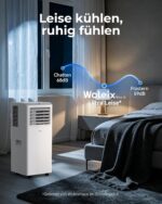 Mobile Klimaanlage 9000 BTU, Klimaanlage Mobil mit Abluftschlauch, Mobiles Klimagerät leise 55dB, mit Timer