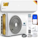 Klimaanlage Set Split - mit WiFi/App Funktion Klimagerät Kühlen A++/ Heizen A+ 3,5kW 12000 BTU Sehr Leise, Kältemittel R32 - Fernbedienung, Timerfunktion - Inkl. Montagematerial
