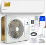 Split Klimaanlage Klimagerät Set Air Conditioner mit Heizfunktion 12000 BTU 3,5kW A++ WiFi/App-Steuerung 4D AirFlow Auto Reinigung inkl. Montagematerial Vorgefüllt R32