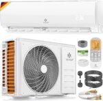 KESSER® Split Klimaanlage Set Quick Connect – WiFi & App Klimagerät mit Heizfunktion & Kühlmodus Wandklimaanlage, mit Kupferleitung 12000 BTU 3,4 kW Kältemittel R32 Inkl. Montagematerial