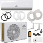 Klimaanlage Set Split - mit WiFi/App Funktion Klimagerät - Kühlen A++/ Heizen A+ 12000 BTU/h (3.500 Watt) Kältemittel R32 - Fernbedienung, Timerfunktion - inkl. Montagematerial (VSK-12000BTU)