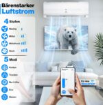 KESSER® Split Klimaanlage Set Quick Connect – WiFi & App Klimagerät mit Heizfunktion & Kühlmodus Wandklimaanlage, mit Kupferleitung 12000 BTU 3,4 kW Kältemittel R32 Inkl. Montagematerial