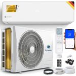 Klimaanlage Set Split - mit WiFi/App Funktion Klimagerät Kühlen A++/ Heizen A+ 3,5kW 12000 BTU Sehr Leise, Kältemittel R32 - Fernbedienung, Timerfunktion - Inkl. Montagematerial