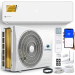 Split Klimaanlage Klimagerät Set Air Conditioner mit Heizfunktion 12000 BTU 3,5kW A++ WiFi/App-Steuerung 4D AirFlow Auto Reinigung inkl. Montagematerial Vorgefüllt R32